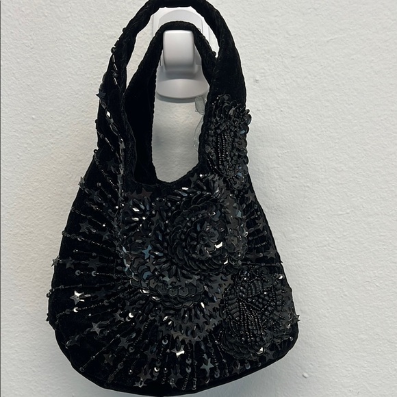 ✨Glamorous Black Sparkle Hobo Bag 🖤🤍 - Picture 5 of 10